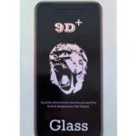 Juodas 9D Gorilla apsauginis ekrano stikliukas Apple iPhone 15 Pro su 9H klijais ir Gorilla logotipu.