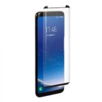 9D juodas apsauginis ekrano stikliukas Samsung Galaxy G955 S8 Plus ant telefono ekrano