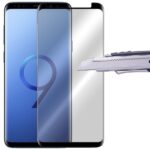 9D juodas apsauginis ekrano stikliukas Samsung Galaxy G960 S9 su plėvele ir pjaustymo peiliu
