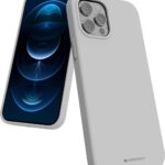 Akmens spalvos dėklas Apple iPhone 12 12 Pro Mercury Silicone su minkštu paviršiumi ir užapvalintais kraštais