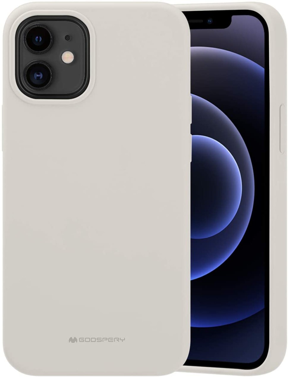 Akmens spalvos dėklas Apple iPhone 12 mini Mercury Silicone Akmens spalvos dėklas Apple iPhone 12 mini Mercury Silicone su apvaliais kampais ir įrenginio kameros išpjova