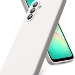 Akmens spalvos dėklas Samsung A266 A26 5G Mercury Silicone su trimis kameromis ir šviesios spalvos paviršiumi