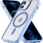 Mėlynas dėklas Apple Iphone 12 su apsauga ir MagCover žiedu tolimesniam patogumui