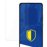 Apsauginis ekrano stikliukas Xiaomi 13T Pro su skaidriu raštu ir apsauginiu skydu ekrano viduryje