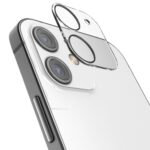 Apsauginis stiklas galiniai kamerai Apple iPhone 12 skaidrus ant baltos telefono galinės dalies