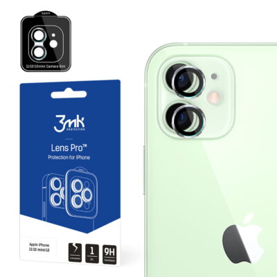apsauginis stikliukas kamerai 3mk lens pro apple iphone 11 12 12 mini su skaidriu dangteliu ir pakuote