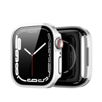 Apsauginis stikliukas ir sidabrinis dėklas Dux Ducis Hamo Apple Watch 45mm