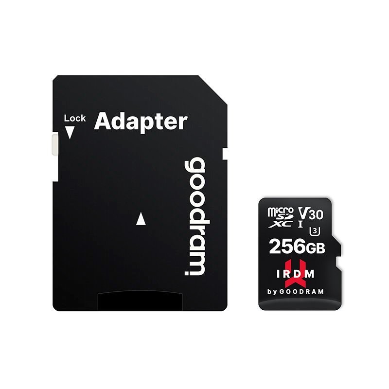 Atminties korta Goodram microSD 256GB su SD adapteriu Atminties korta Goodram microSD 256GB su SD adapteriu juodos spalvos