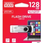 Atmintinė Goodram UTS3 128GB USB 3.0 sidabrinė ir juoda su apsauga nuo smūgių ir rentgeno