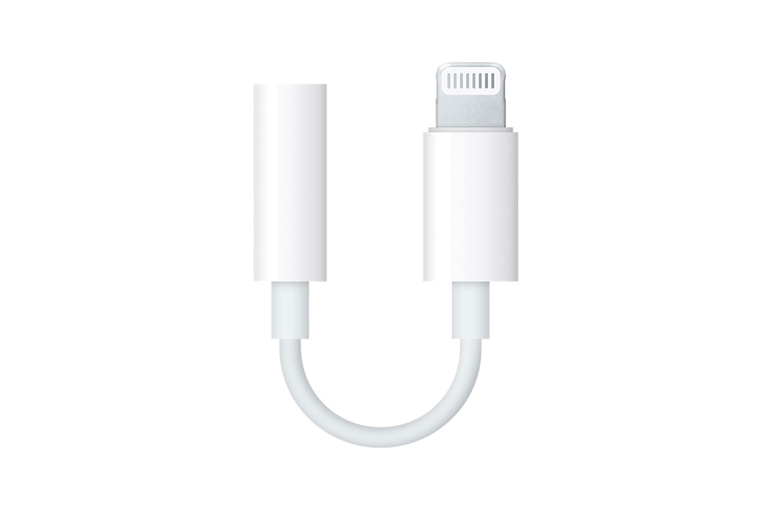 Audio adapteris Apple Lightning į 3,5mm HQ Audio adapteris Apple Lightning į 3,5mm baltos spalvos kompaktiškas adapteris muzikos klausymui