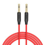 Audio adapteris Hoco UPA11 AUX 3,5mm į 3,5mm raudonas su auksiniu jungtuvais