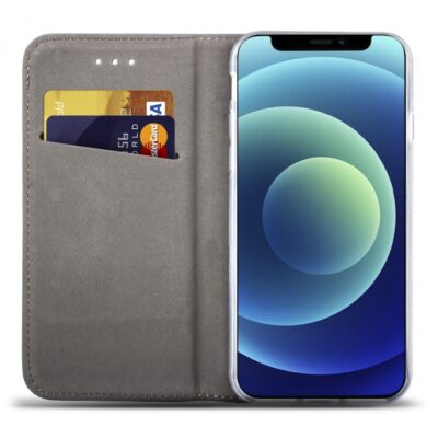 auksines spalvos atverciamas deklas apple iphone 12 mini smart magnet atidarytas su matomais korteliu lizdais pilkai auksinis vidus