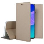 Beige textured phone case in folio style for protection and stand functionality