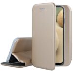 Auksinės spalvos atverčiamas dėklas Samsung Galaxy A125 A12 Book Elegance matomas iš kelių pusių