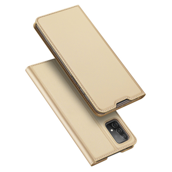 Auksinės spalvos atverčiamas dėklas Samsung Galaxy A525 A52 Dux Ducis Skin Pro Auksines spalvos atverciamas deklas Samsung Galaxy A525 A52 Dux Ducis Skin Pro