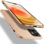 Auksinės spalvos dėklas Apple iPhone 12 mini X-level Guardian su matiniu paviršiumi ir tiksliais išpjovomis