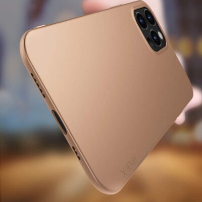 Auksinės spalvos dėklas Apple iPhone 12 Pro Max X-level Guardian su matiniu paviršiumi ir apsauga foto kamera