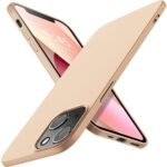 Auksinės spalvos dėklas Apple Iphone 13 X-level Guardian su matiniu paviršiumi ir apvaliais objektyvų angomis