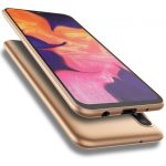 Auksinės spalvos dėklas Samsung Galaxy A105 A10 X-level Guardian aplink visą telefoną
