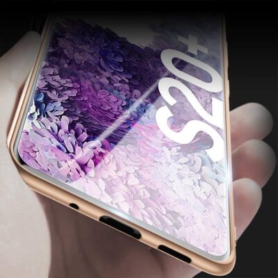 Auksines spalvos dėklas Samsung Galaxy G986 S20 Plus X-level Guardian ekrano apačioje