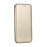 Auksinis atverčiamas dėklas Huawei P20 su subtiliu tekstūru ir uždengtu ekranu