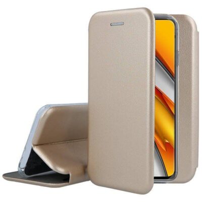 Auksinis atverčiamas dėklas Samsung A057 A05s Book Elegance skirtas telefonui su sveutimo funkcija