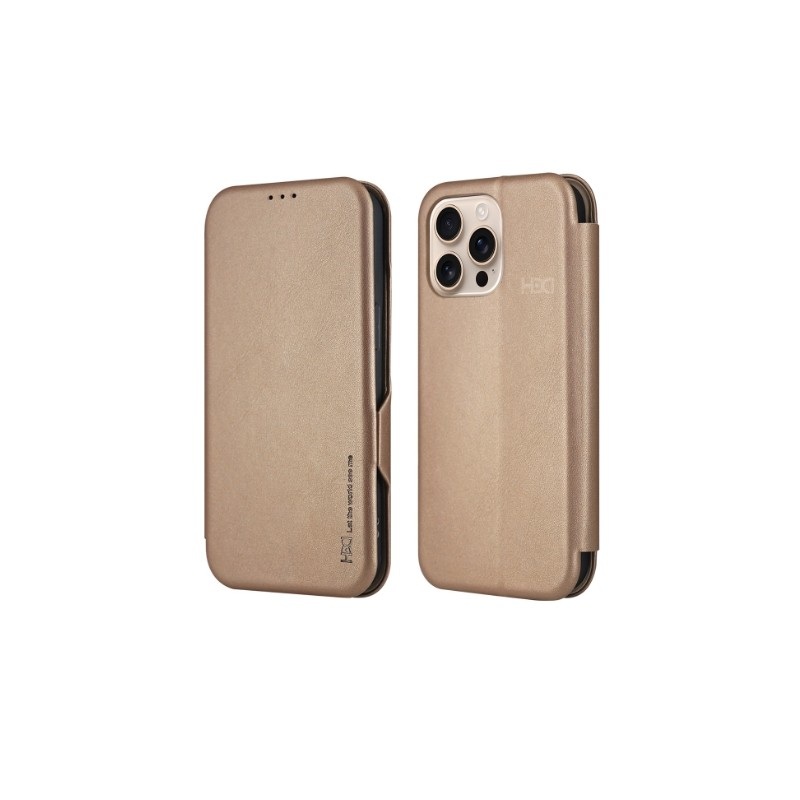 Auksinis atverčiamas dėklas Samsung A405 A40 HDD Classic Wallet Auksinis atverčiamas dėklas Samsung A405 A40 HDD Classic Wallet su uždaru ir atidarytu vaizdu