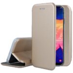Auksinis atverčiamas dėklas Samsung Galaxy A530 A8 2018 Book Elegance su atidarytu dangteliu