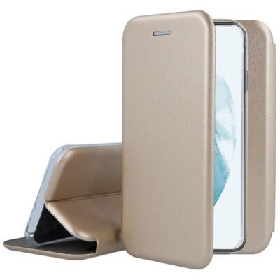 Auksinis atverčiamas dėklas Samsung Galaxy S721 S24 FE Book Elegance su stovu