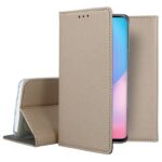 Auksinis atverčiamas dėklas Xiaomi Redmi 9T Poco M3 Smart Magnet su tekstūruota paviršiaus oda