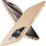 Auksinis dėklas Apple iPhone 15 Pro X-level Guardian su matiniu paviršiumi ir kameros apsauga