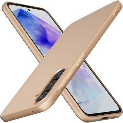 Auksinis dėklas Samsung Galaxy A566 A56 5G X-level Guardian su matiniu paviršiumi ir apsauga kameroms