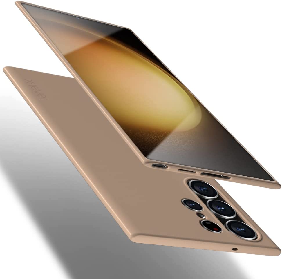 Auksinis dėklas Samsung Galaxy S918 S23 Ultra 5G X-level Guardian auksinis deklas samsung galaxy s918 s23 ultra 5g x-level guardian ant ismaniojo telefono su matiniu pavirsiu