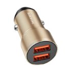 Automobilinis auksinis įkroviklis Borofone BZ19 su dviem USB prievadais