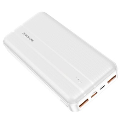 Balta išorinė baterija Power Bank Borofone BJ9A su USB Type-C ir Quick Charge 3.0
