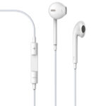 Balta laisvų rankų įranga Devia Smart Lightning su laidu ir garso valdikliu