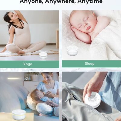 Baltas baltojo triukšmo aparatas Reach N-02 naudojamas joga, miegui, maitinimui ir kelionėms