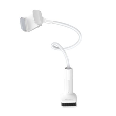 Baltas borofone BH23 telefono laikiklis su lankstomu tvirtu stovu