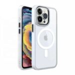 Baltas dėklas Apple Iphone 13 Pro Premium Mag Cover su matiniu paviršiumi ir kampų apsauga