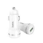 Baltas įkroviklis automobilinis Hoco Z27A Staunch Quick Charge 3.0 su USB jungtimi
