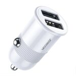 Baltas įkroviklis automobilinis Joyroom C-A06 su 2 USB jungtimis