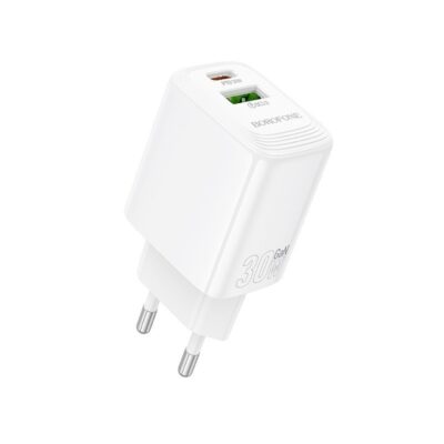 Baltas įkroviklis Borofone BN29 30W USB-C ir USB-A jungtimis