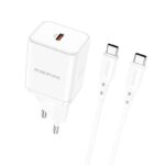 Baltas įkroviklis buitinis Borofone BN6 su Type-C kabeliu
