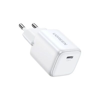 Baltas įkroviklis buitinis Ugreen CD318 Nexode GaN USB-C 20W su vienu USB-C lizdu