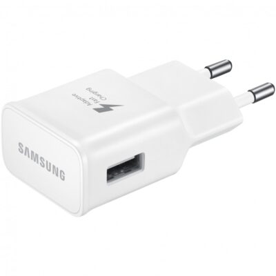 Baltas įkroviklis originalus Samsung EP-TA200NWE 15W su USB jungtimi