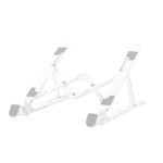 Baltas universalus nesiojamojo kompiuterio laikiklis Borofone BH70 Eagle sulenkiamas su pilkomis apsaugomis