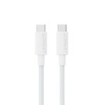 Baltas USB kabelis Acefast C18-03 60W USB-C to USB-C 1.2m su tekstūruotu laidu ir USB-C jungtimis