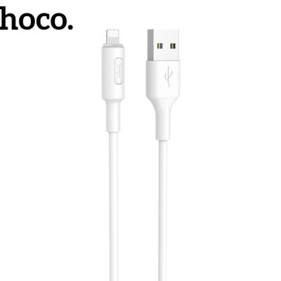 Baltas USB kabelis Hoco X25 Lightning jungtimi ir USB jungtimi, 1 metro ilgio