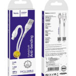 Baltas USB kabelis Hoco X37 Cool Power microUSB 1.0m su anti-lankstymo apsauga ir 2.4A greitu įkrovimu