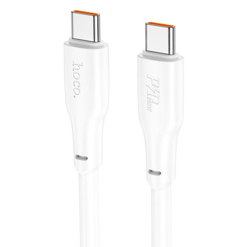 Baltas USB kabelis Hoco X93 60W USB-C to USB-C 1.0m Baltas USB kabelis Hoco X93 60W USB-C to USB-C su baltu apvalkalu ir metaliniais jungtimis